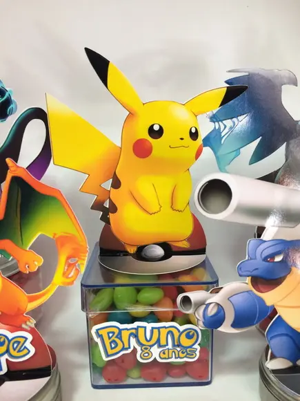 Aplique Pokemon 3d - 9cm com Tag Nome