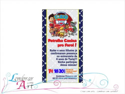 Convite Digital Patrulha Canina