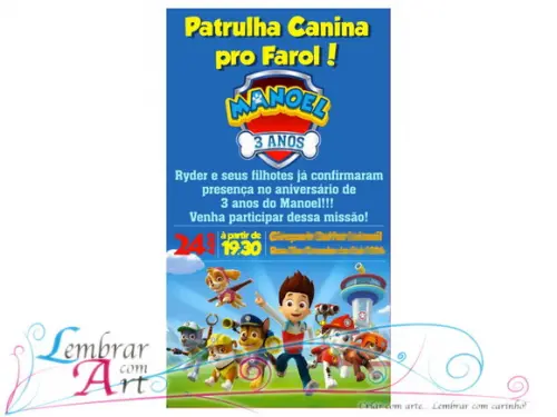 Convite Digital Patrulha Canina 2