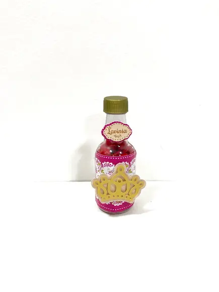Rótulo Floral com Coroa - Garrafinha