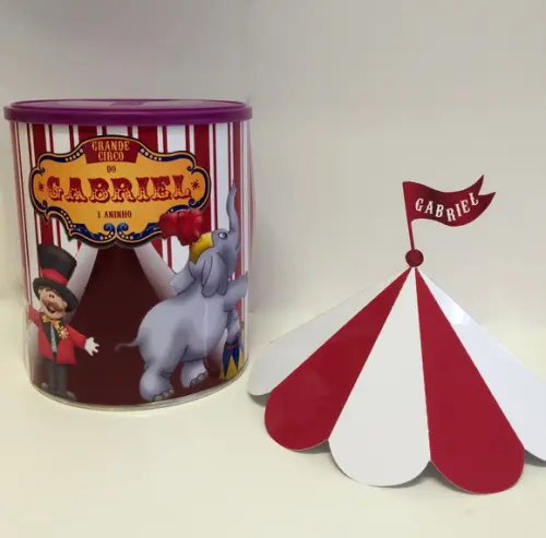 Rótulos Lata de Leite Tenda Circo 800g