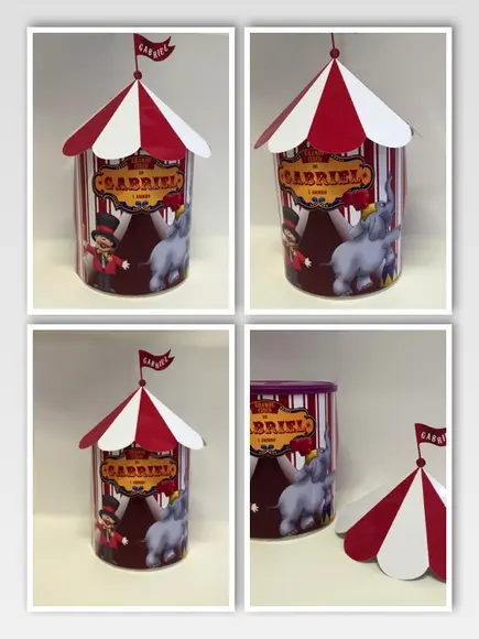Rótulos Lata de Leite Tenda Circo 800g