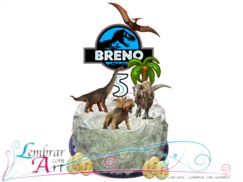 Topo de bolo Dinossauro