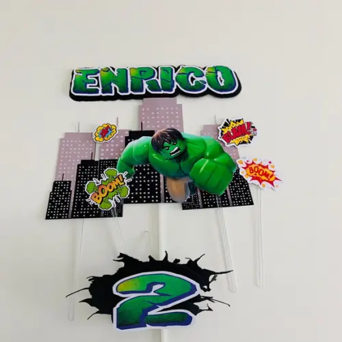 Topo de bolo Hulk