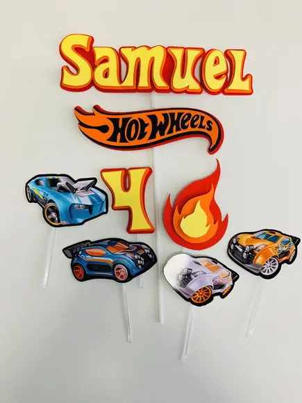 Topo de bolo Hot Wheels