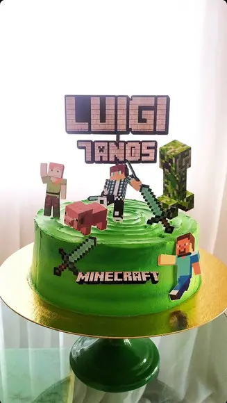 Topo de bolo Minecraft