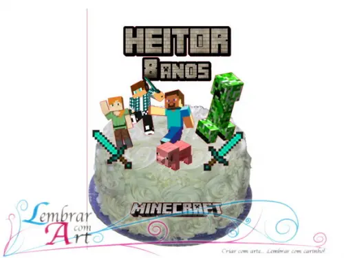 Topo de bolo Minecraft