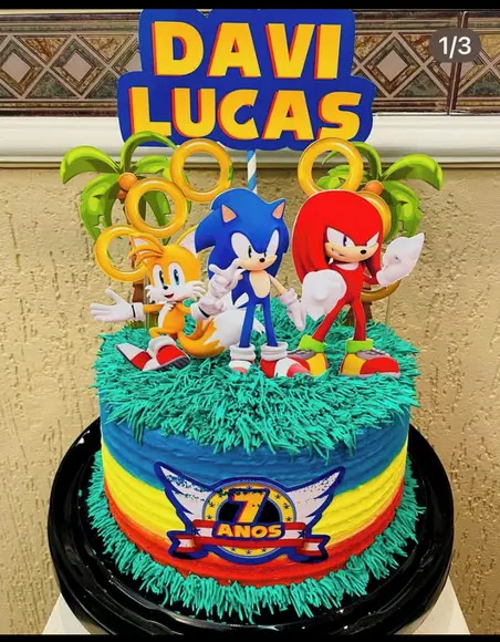 Topo de bolo Sonic