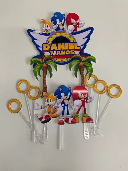 Topo de bolo Sonic