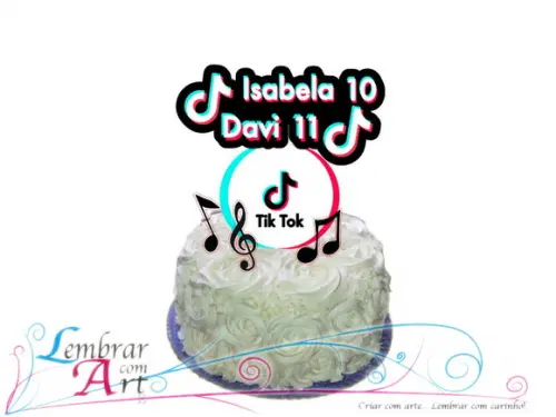 Topo de bolo Tik Tok