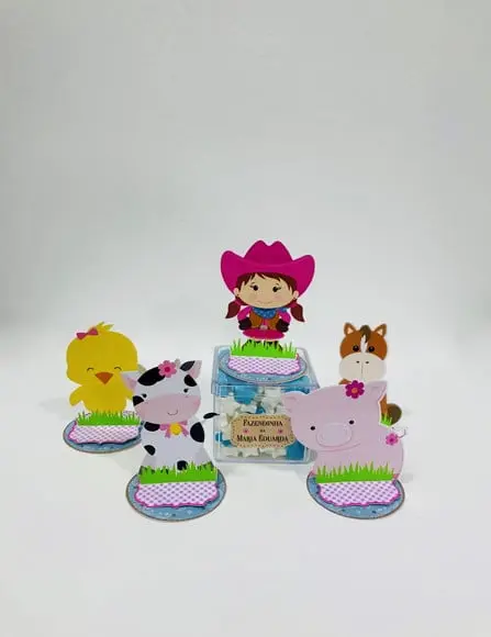 Aplique 3D Fazendinha Menina