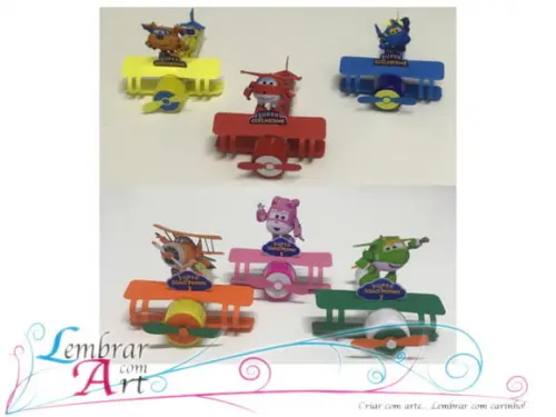 Aplique Avião Super Wings para tubete
