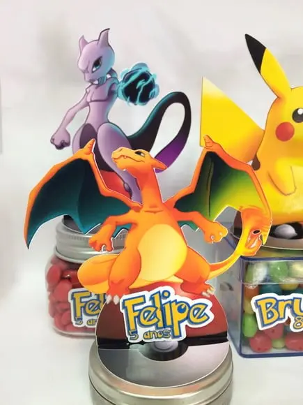 Aplique Pokemon 3d - 9cm com Tag Nome