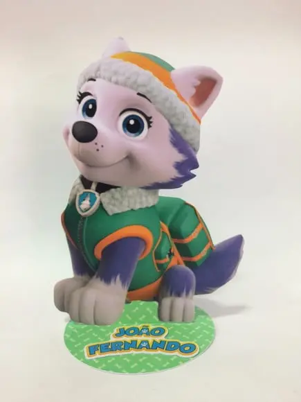 Aplique Patrulha Canina 3D - 9cm com nome