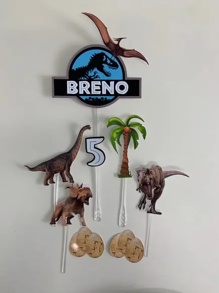 Topo de bolo Dinossauro