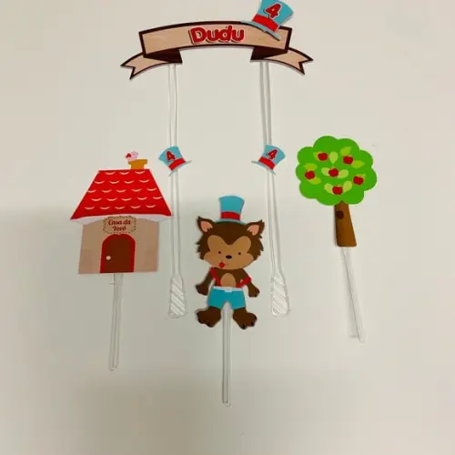 Topo de bolo Lobo Mau