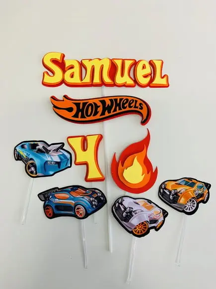 Topo de bolo Hot Wheels
