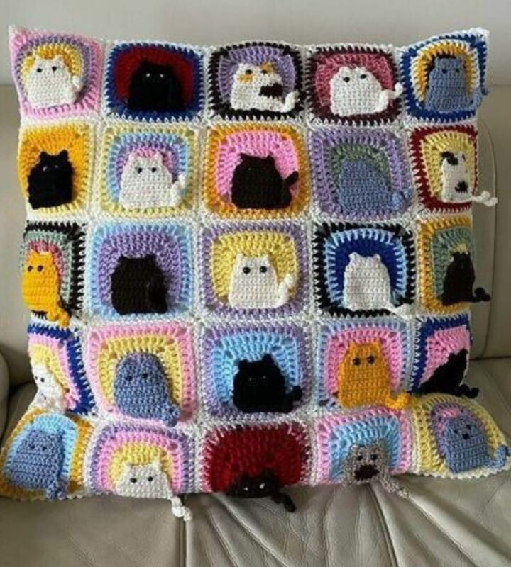 Capa de almofada de gatinho