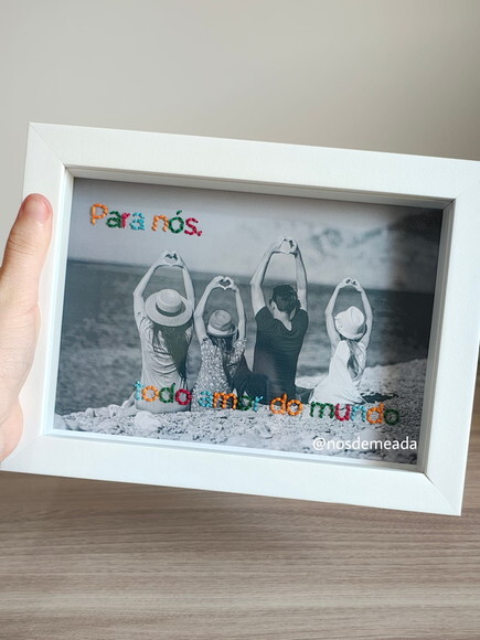 Quadro com Foto Bordada a Mão Personalizado