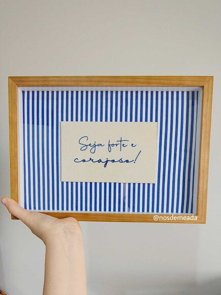Quadro Decorativo "seja Forte e Corajoso!" 30cm x 20cm