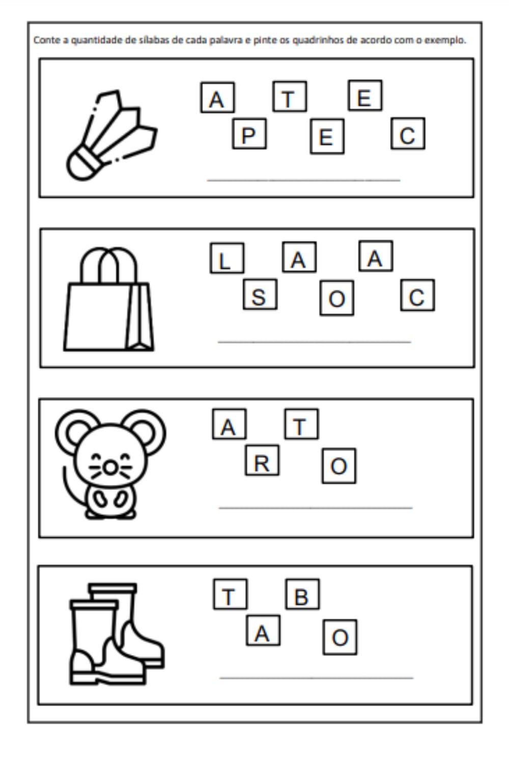 Atividades Infantil para a Alfabetização