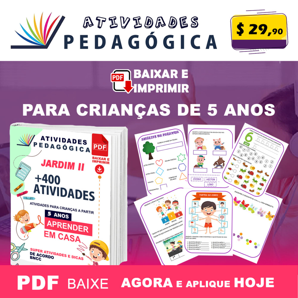 Atividades Pedagógica para Infantil 5