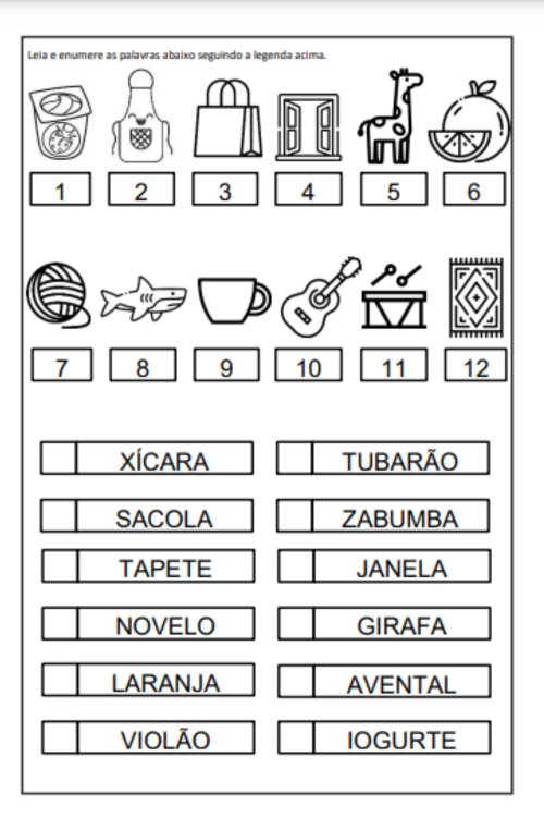 Atividades Infantil para a Alfabetização