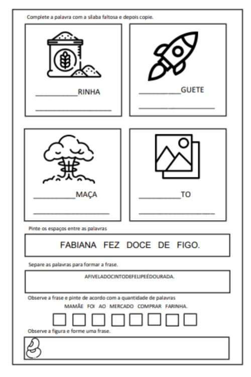 Atividades Infantil para a Alfabetização