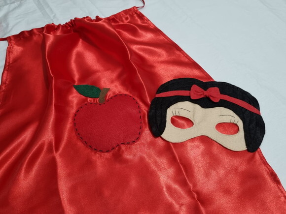 Kit Capa e Máscara Branca de Neve