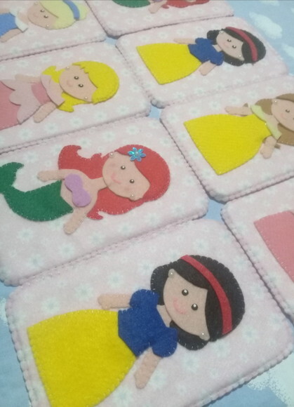 Kit Jogo da Memória Princesas em Feltro