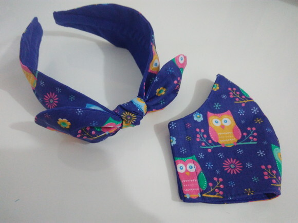 Máscara de Proteção Infantil com Tiara