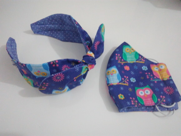 Máscara de Proteção Infantil com Tiara