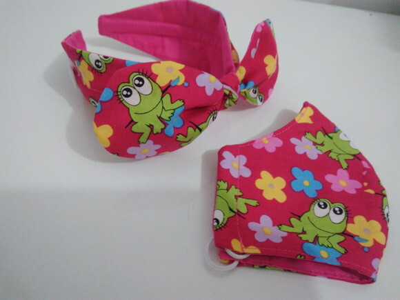 Máscara de Proteção Infantil com Tiara