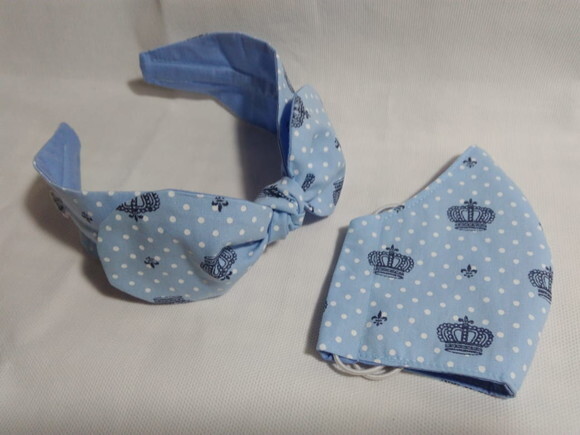Máscara de Tecido Infantil com Tiara