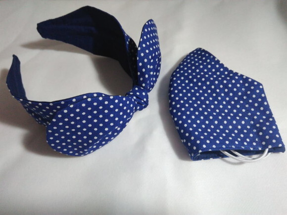 Máscara de Tecido Infantil com Tiara