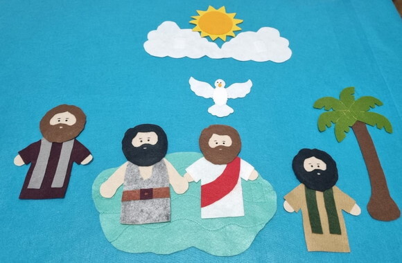 o Batismo de Jesus- Figuras para Flanelógrafo