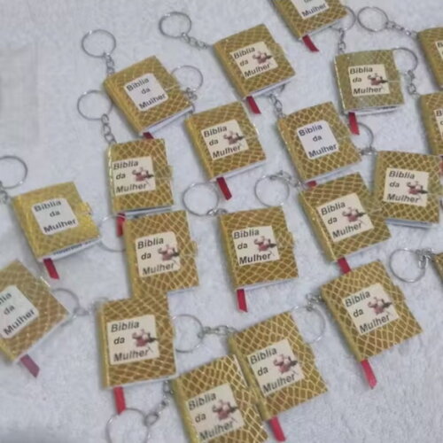 10 Chaveiro Mini Bíblia em Eva