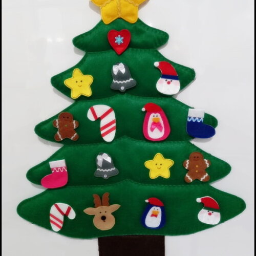 Árvore de Natal Montessoriana de Parede em Feltro
