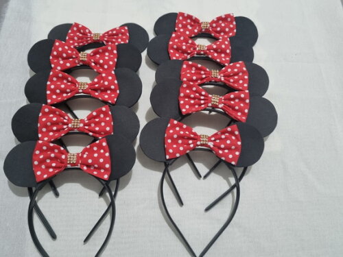 Tiara ou Gravata Minnie ou Mickey Lembrancinha