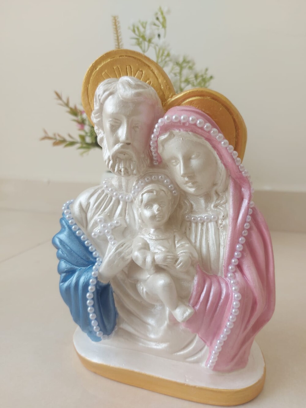 Sagrada Família 19cm de altura gesso para casamento