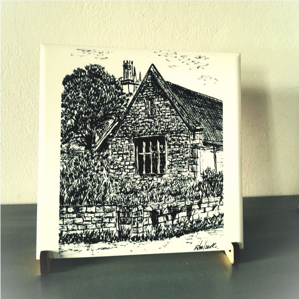 Azulejo Decorativo 20x20 Tema Casa De Pedra para Prateleira ou Pa