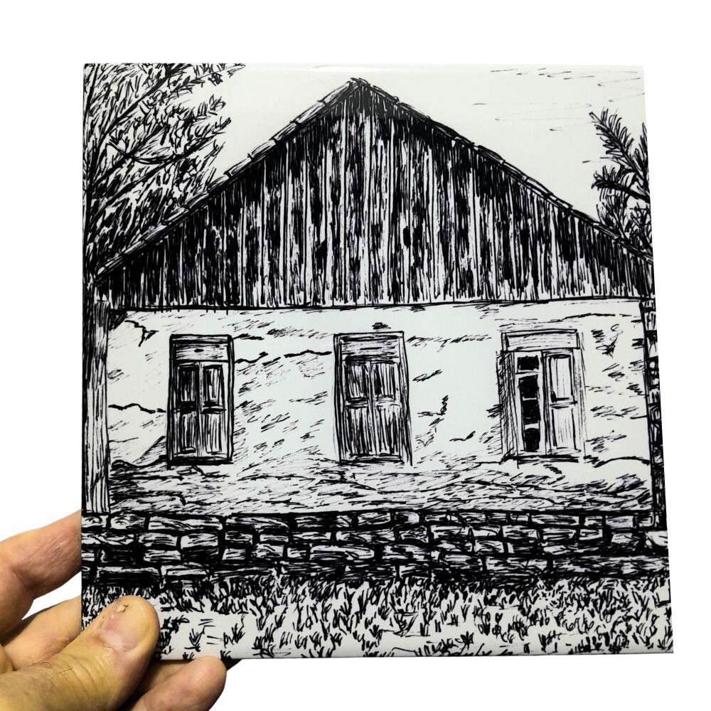Azulejo Decorativo 20x20 Tema Casa Rústica Para Prateleira Ou Pa