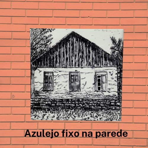 Azulejo Decorativo 20x20 Tema Casa Rústica Para Prateleira Ou Pa