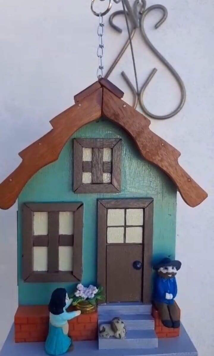 Sino dos Ventos Casinha de Pássaro em Madeira