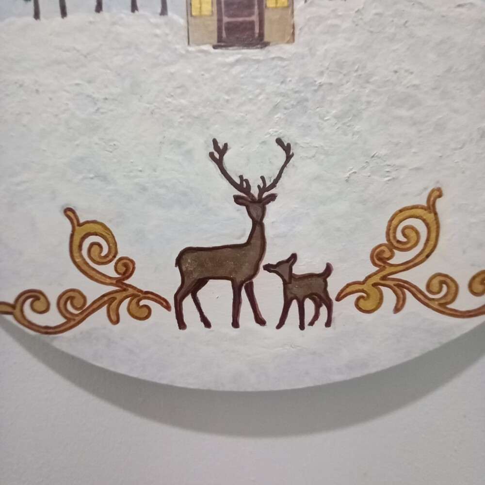Placa Natalina Artesanal em MDF Pintada à Mão