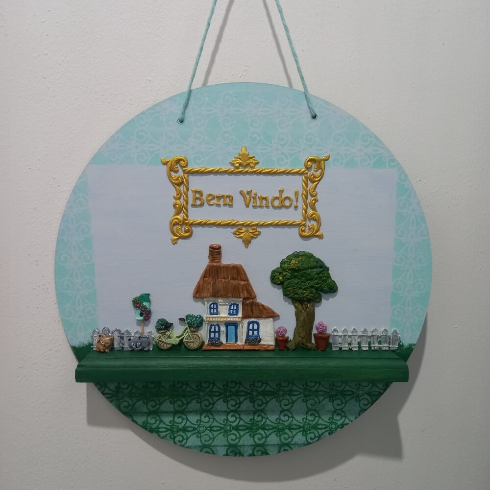 Placa Bem Vindo  em MDF para Parede e Porta
