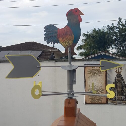 COMEDOURO TRATADOR PÁSSAROS RANCHO DE SÍTIO COM GALO DOS VENTOS