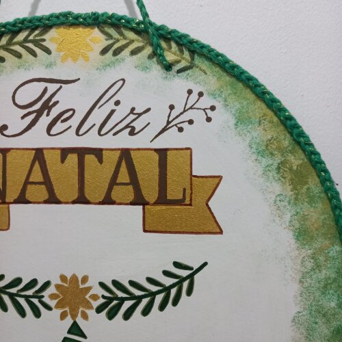 Placa Natalina em MDF Artesanal pintada à Mão