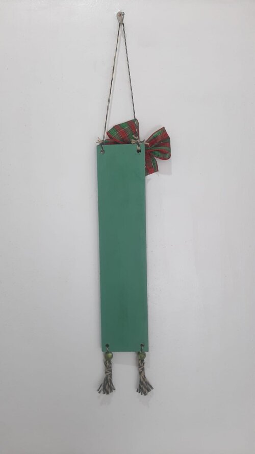 Plaquinha de Natal em Madeira Pintada e Decorada