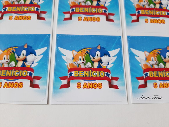30 Adesivos - Sonic